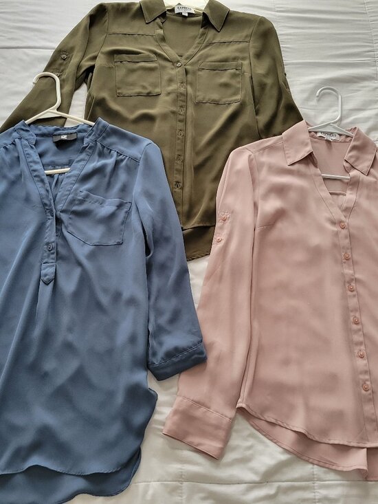 Express and IZ Byer Tops - Bundle of 3 casual top blouse 3/4 sleeve. Preowned in great condition